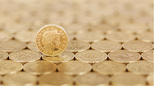 Pound coins stock image